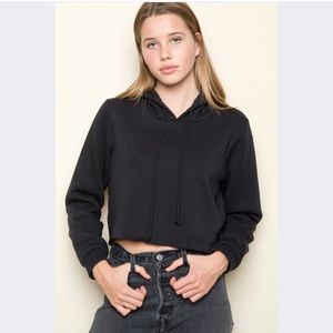 Brandy Melville Black Cropped Hoodie